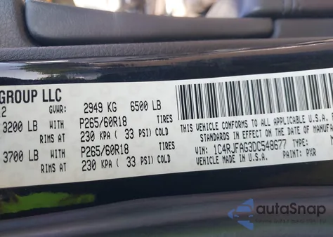 2013 Jeep Grand Cherokee Laredo z USA, uszkodzony, nr VIN 1C4RJFAG3DC548677